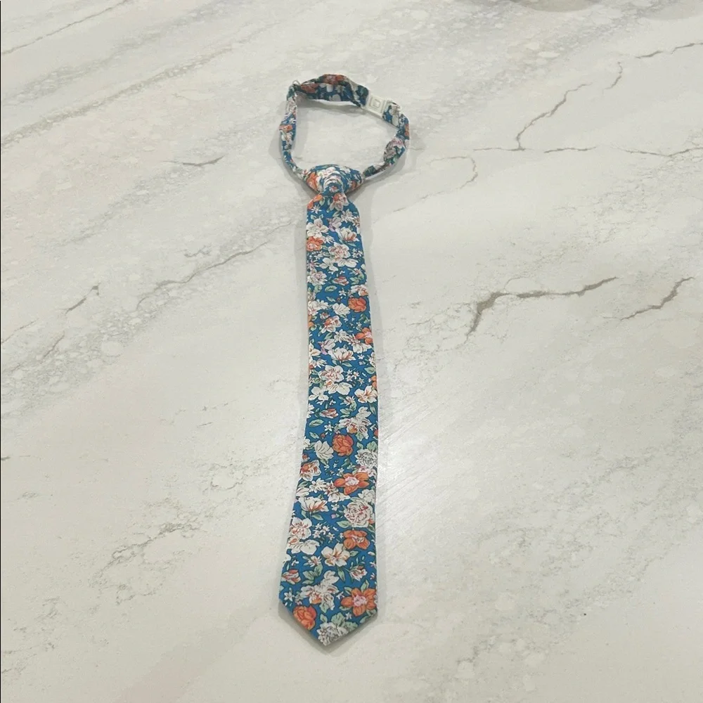 Charming Floral Kids Tie in Blue by Boon Ties